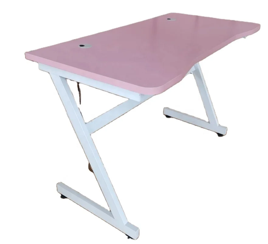 pink gaming table gamer desk for girls rgb led lights computer pc gamer gaming table desk