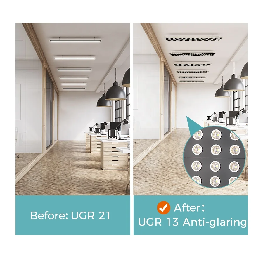 36W 42W Factory 5 years Warranty Lamp Panel High Lumen Anti-Glare UGR13 UGR21 LED Linear Ceiling Light