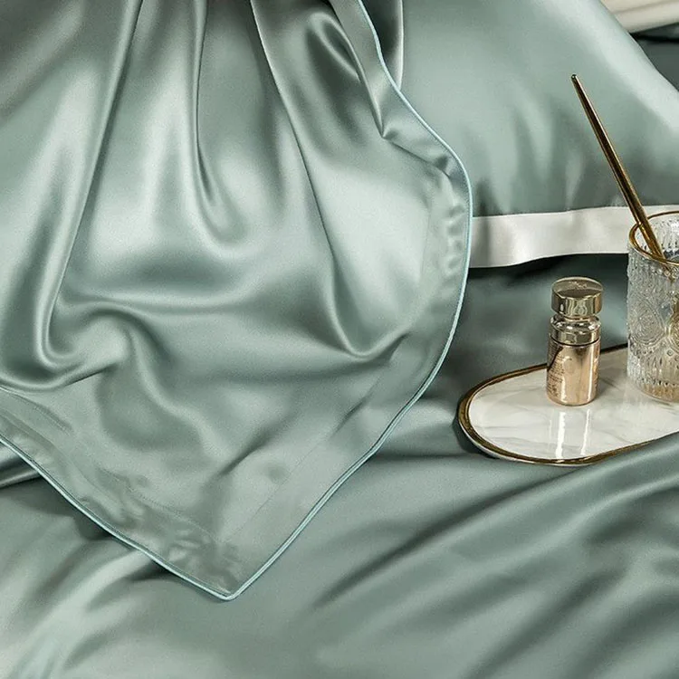 custom logo luxury bed sheets soft silk flat sheet fitted sheets 100% mulberry silk bedding set