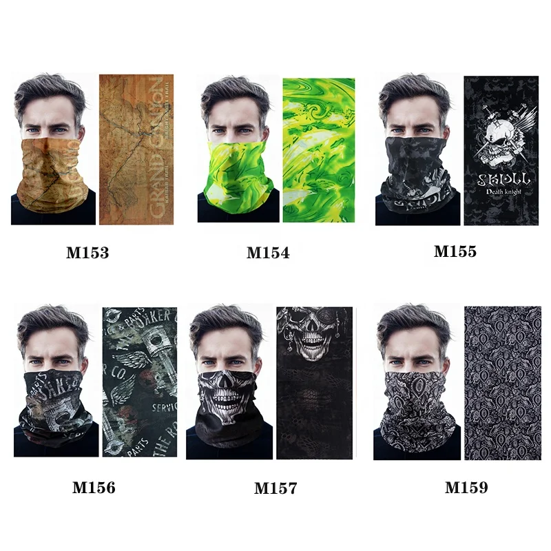 Low Price Custom Skull Seamless Tubular Bandana Tactical Headwrap Scarf Clown Mask Hiking Neck Gaiter Hunting Tube Face Mask