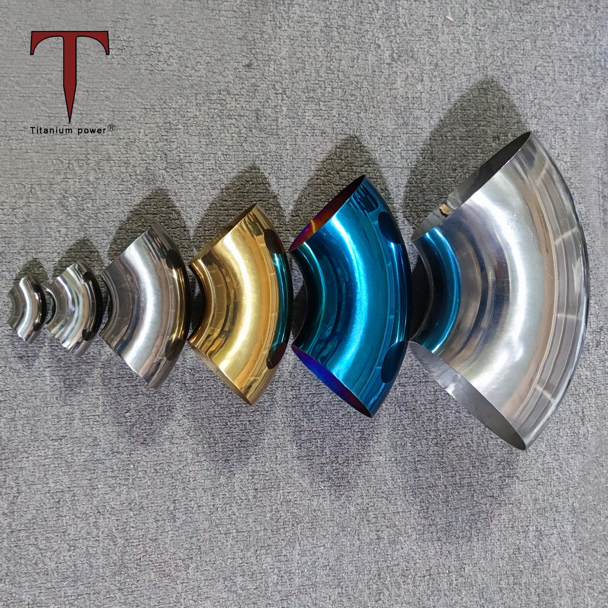 Titanium Exhaust Curved Stack Pipe 90degree/45degree Car Exhaust Elbow Welding Bend Pipe Fittings