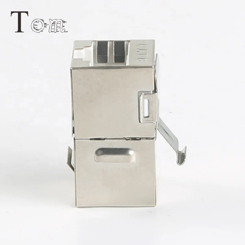 TOM-KJ-22 CAT5E/CAT6/CAT6A STP проходной RJ45-RJ45 180 градусов связь телекоммуникаций KEYSTONE JACK