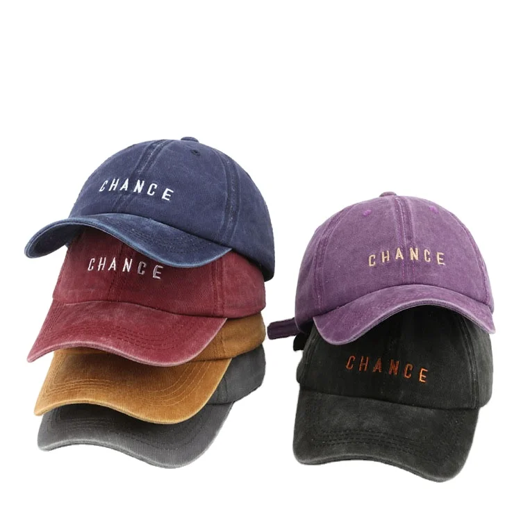 Vison 6 Panels Heavy Distressed Wash New York Buy Custom Embroidery Logo Baseball Vintage Hat Caps