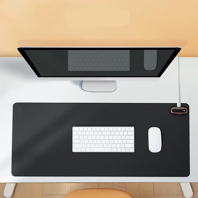 Smart Control Warm Keyboard Heat MousePads with 4-hour Auto Power Off Function PVC Leather Anti-Skid Heated Desk Mats For Gaming
