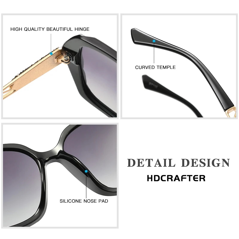 HDCRAFTER классические поляризационные женские солнцезащитные очки с блестящей композитной оправой для вождения UV400 модные из