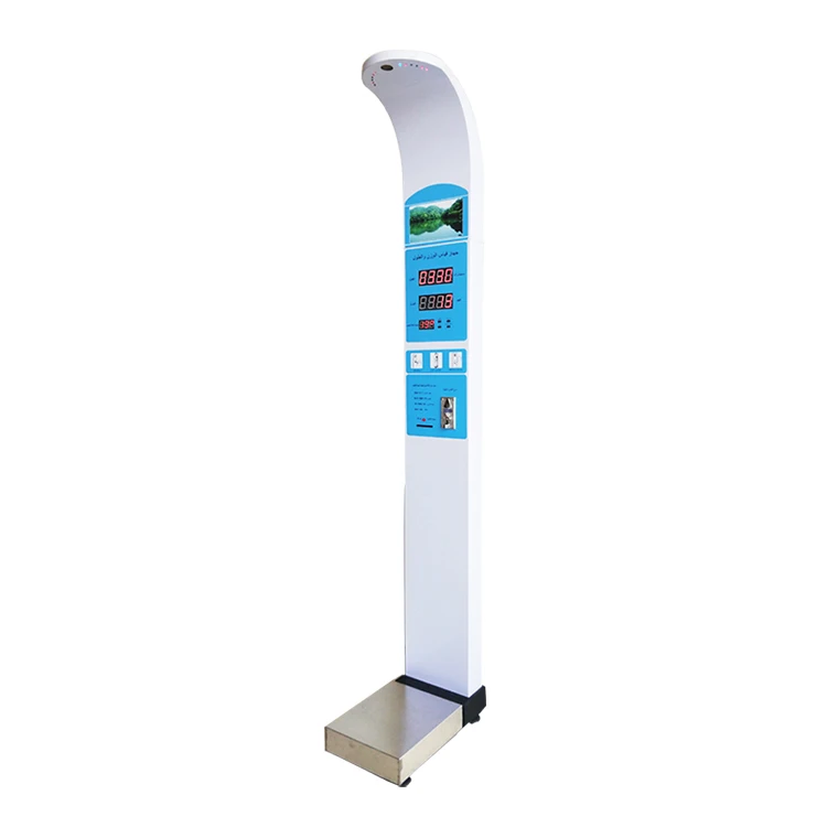 HW-900 weighing scale using coins vending bmi weight and height machine coin scale