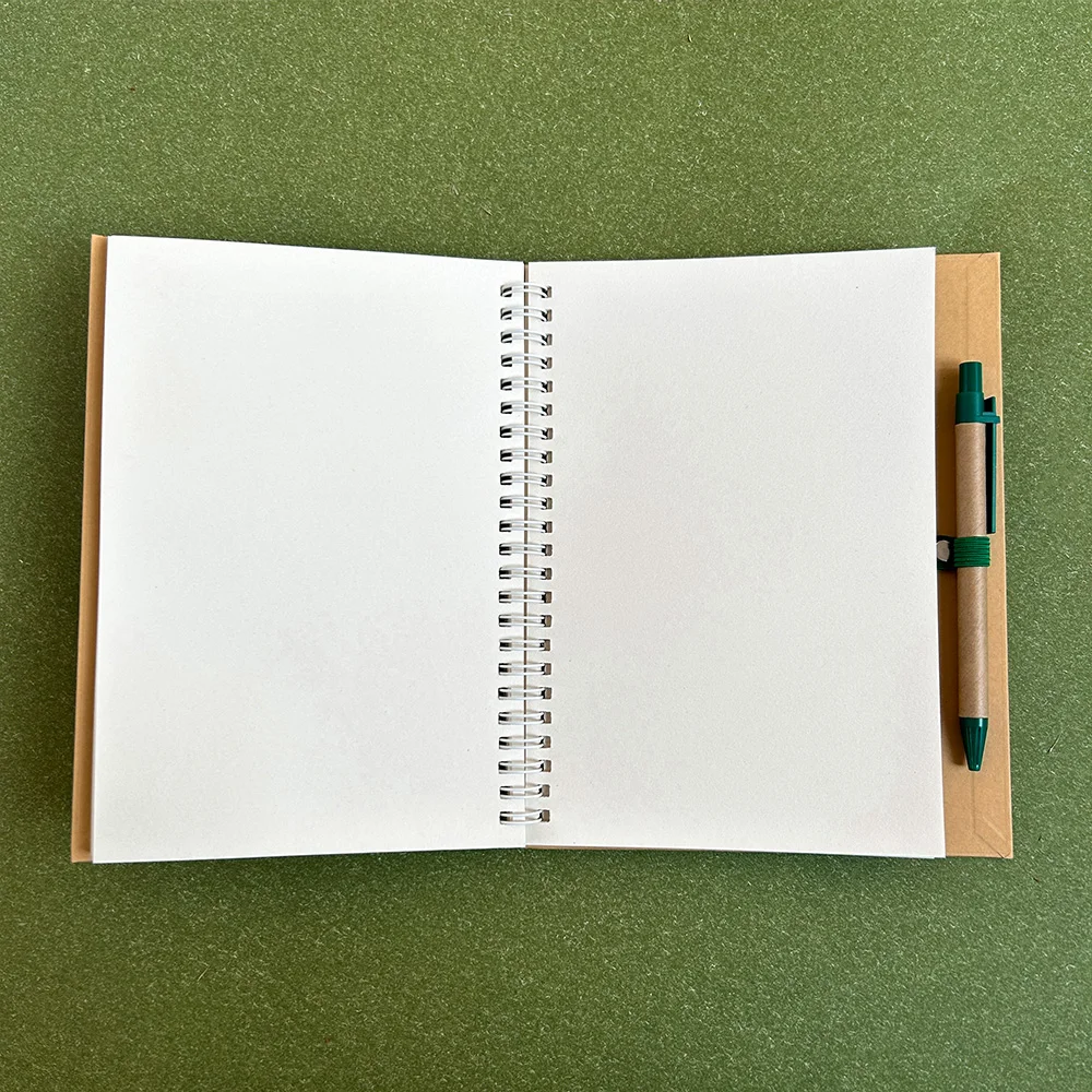 SIDAIXUE A5 Kraft Paper Notebook Recycled Journal with Pen Color Logo