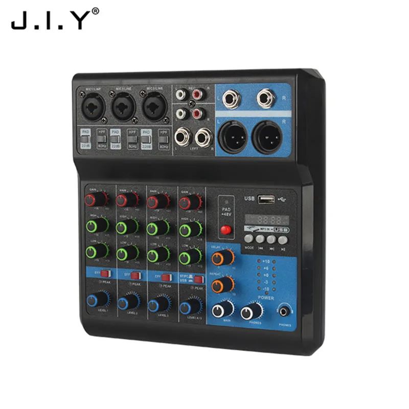 J.I.Y Brand Model F-5A 5 Channel with USB Interface Power Audio Sound Card and Mixer