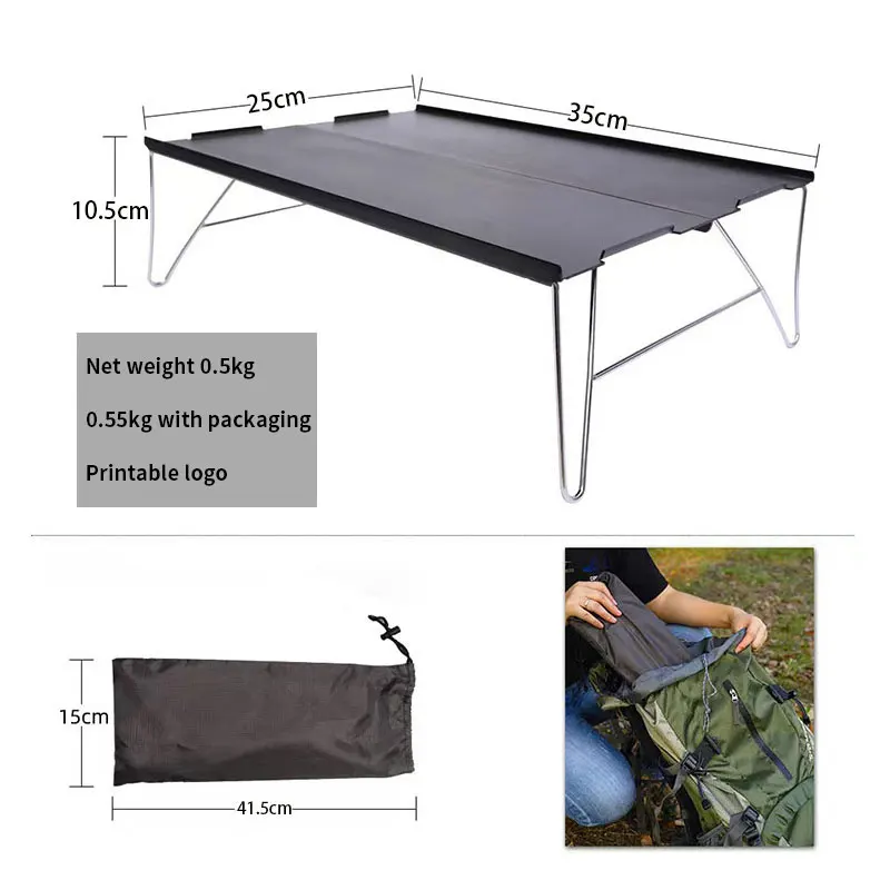 Outdoor Lightweight Mini Aluminum Alloy Folding Table Portable Dining Camping Folding Table For Restaurant Camping Barbecue