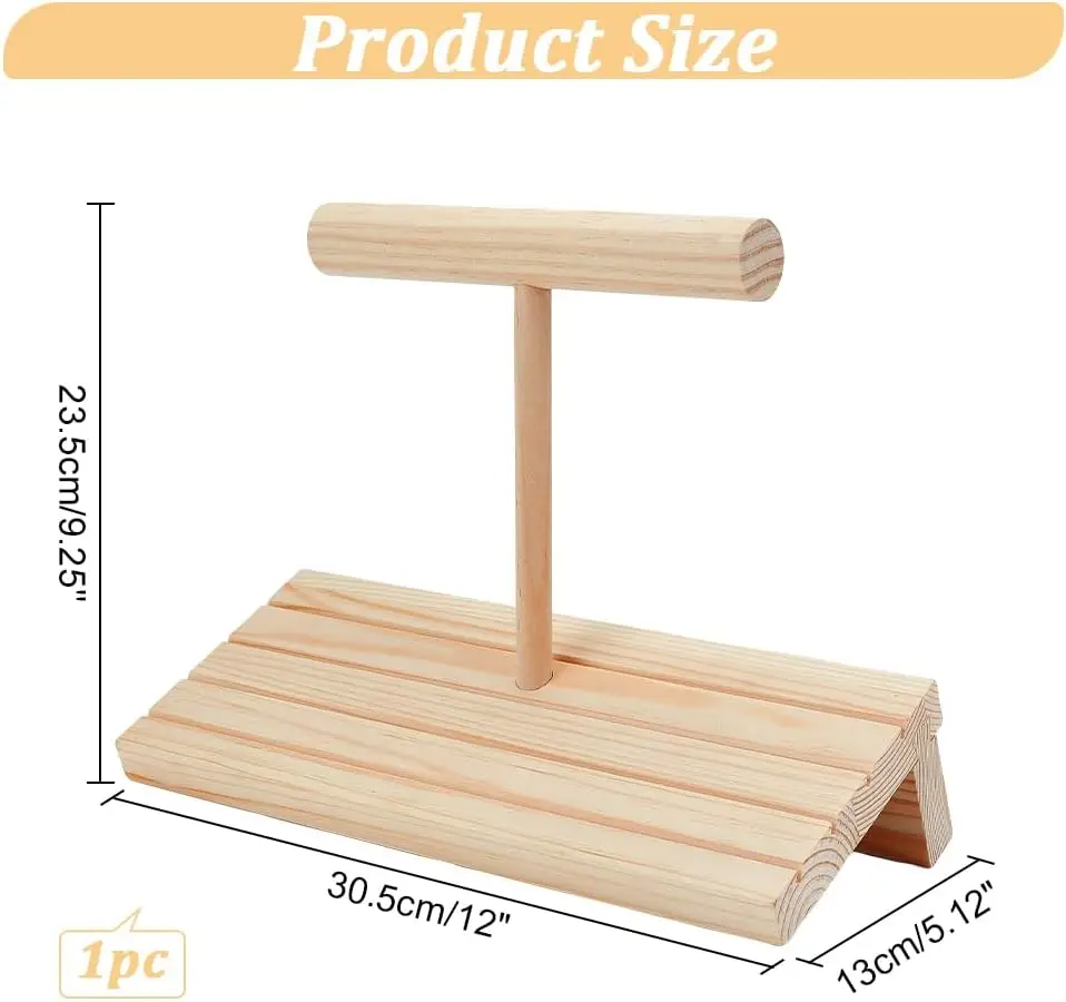 4-Slot Wood Earring Card Holder Bracelet Display Holder Retail Jewelry Display