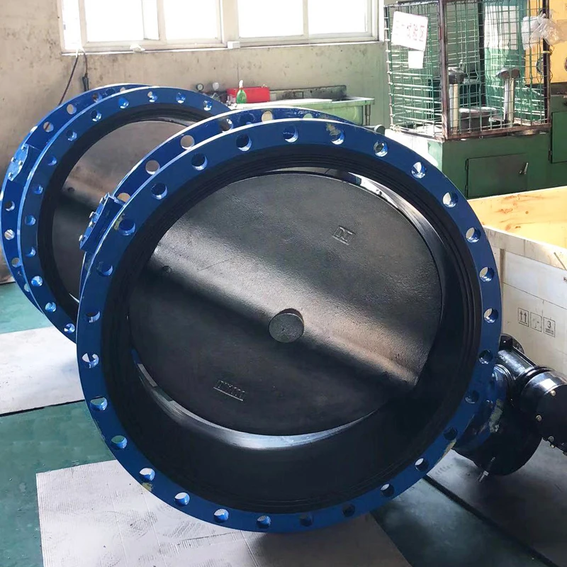 large size DN800 PN10 PN16 ductile iron body DI disc gear worm operated double flange butterfly valve