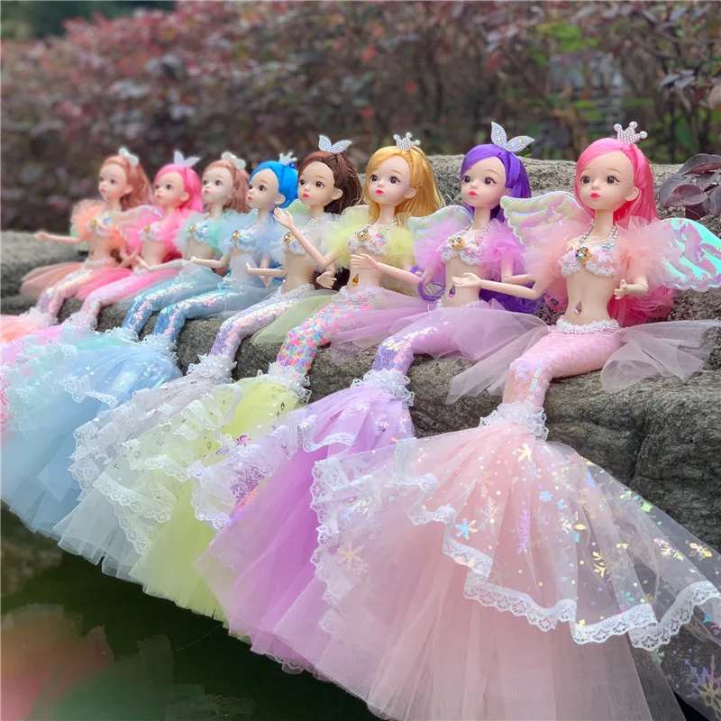 Mermaid Doll Girl Toy Princess Kids Birthday Gift Doll Game Play Wedding Mermaid Costume Girl Princess Toys