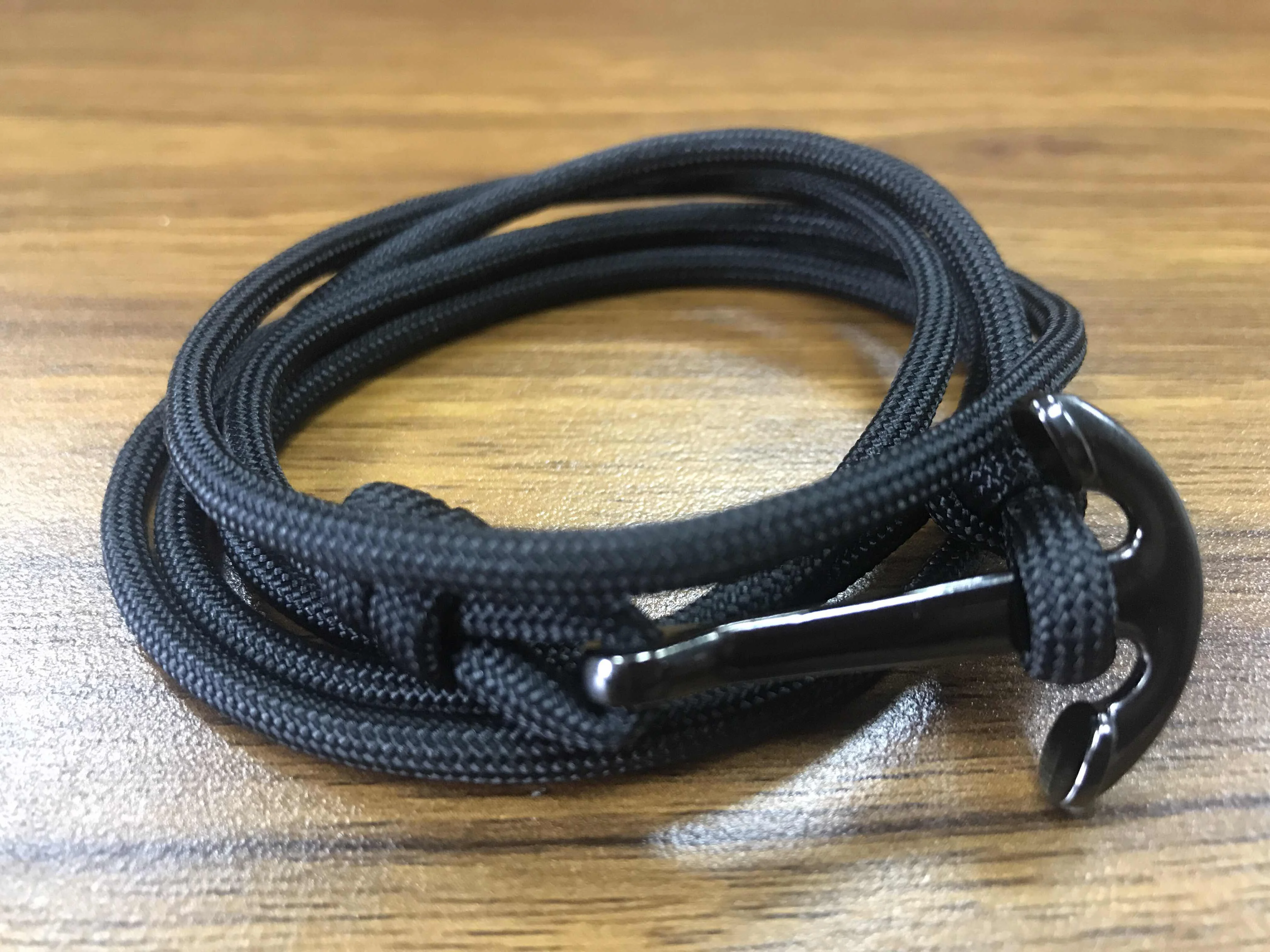 Handmade Custom Logo Mens Rope Bracelet Alloy anchor Paracord Bracelets