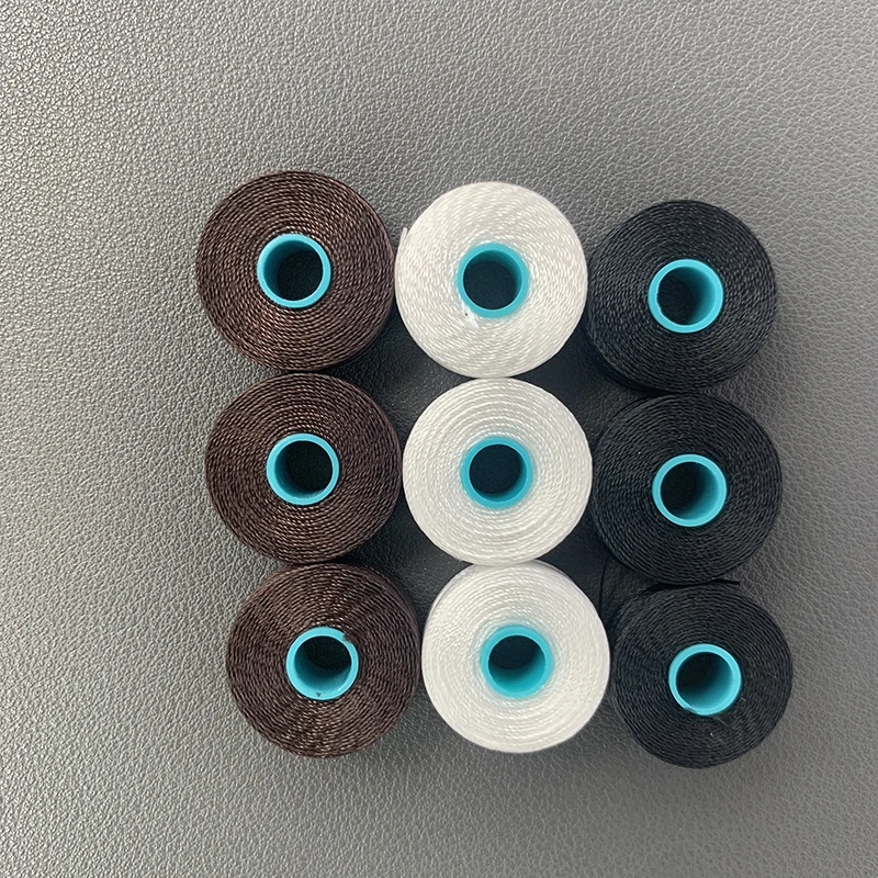 Household Machine High Strength #40 Tex70 210D/3 100% Polyester No Bonded Borderless L Style Pre Wound Sewing Thread Bobbins
