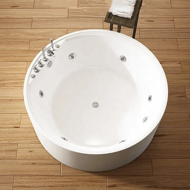 Round Acrylic Bathtub Whirlpool tub Higher bath tub Hotel Bathroom Customized Round Shaped Free Standing