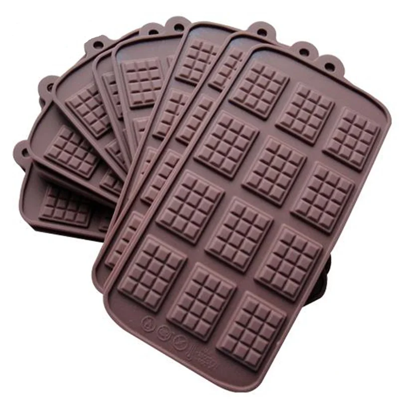 MJ bakery factory free sample 12 hole waffle shape silicon resin mold, silicon chocolate moulds, silicone cake decoration mold