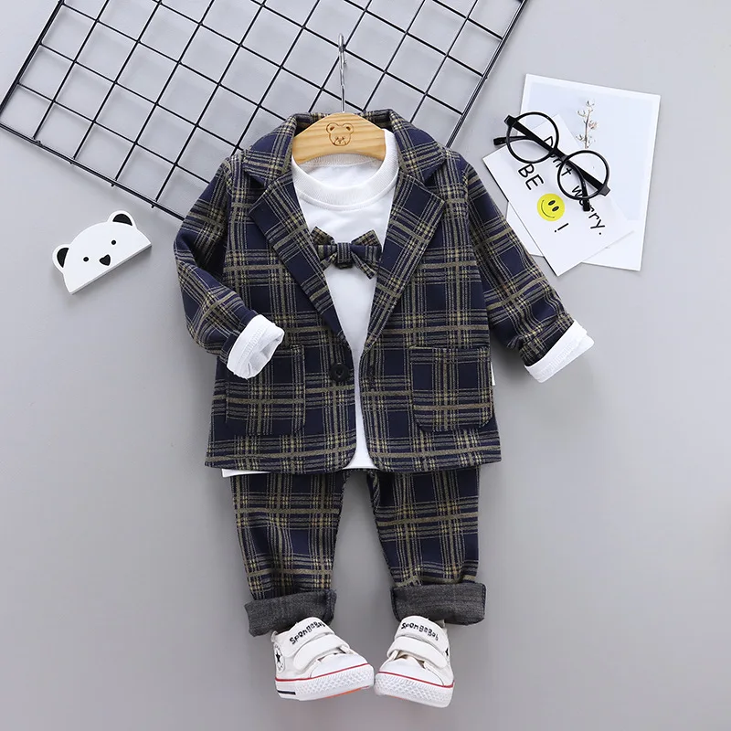 Kids Clothes Baby Boys Clothing Set Toddler Boy Clothes Outfit Summer Autumn Baby Boy Suit Wedding Birthday Party Dresses 3pcs