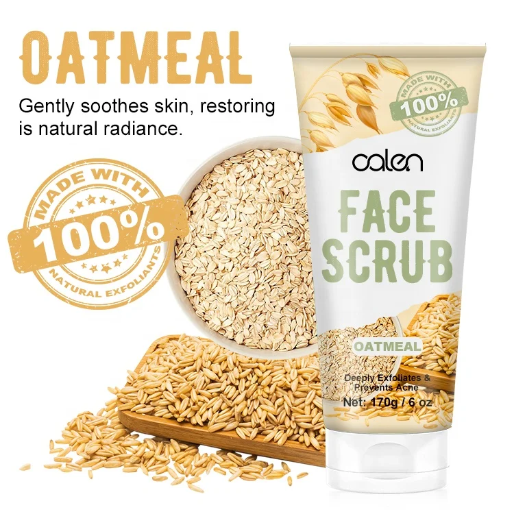 Фирменная торговая марка, Индивидуальный размер, уход за лицом, мягкое очищение кожи, скраб для лица из овсянки