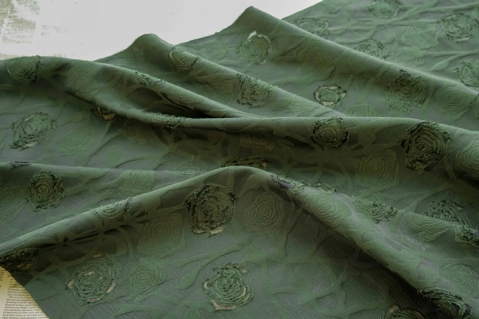 Brighter Italian Designer Fashion Position Flower Metallic Jacquard Fabric