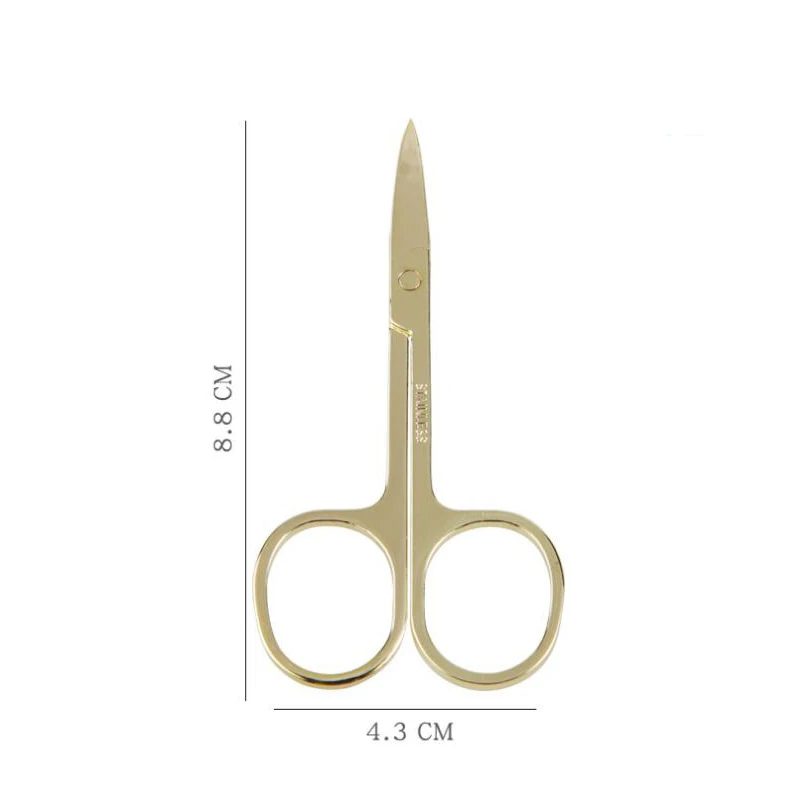 Professional makeup tools 3 colors stainless steel mini eyebrow scissors high quality fast