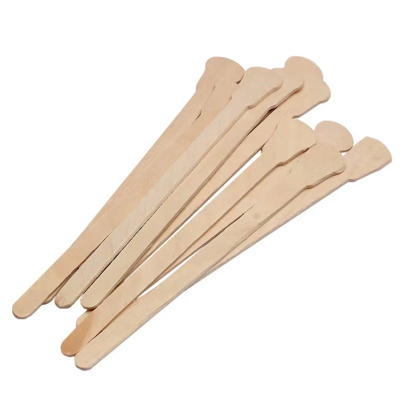 Natural Large Wooden Wax Applicator Stick for Beauty Body Hair Removal-round Shape Good Quality Coffee Tea Tools Home Usage