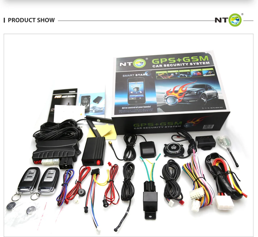 Tracker car alarms Auto Electronics Push star stop button Universal PKE  Vehicle GPS Tracker Alarm System