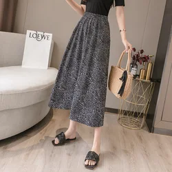 New design high quality lady flower skirt high waist long chiffon female floral skirt