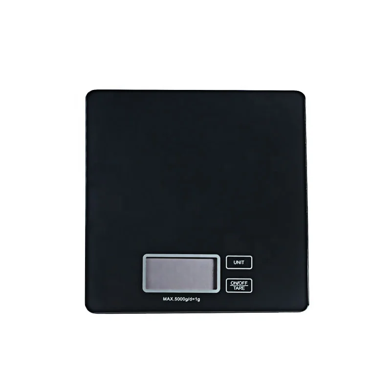5kg Small Slim LCD Display Tare Function Tempered Glass Digital Kitchen Scale