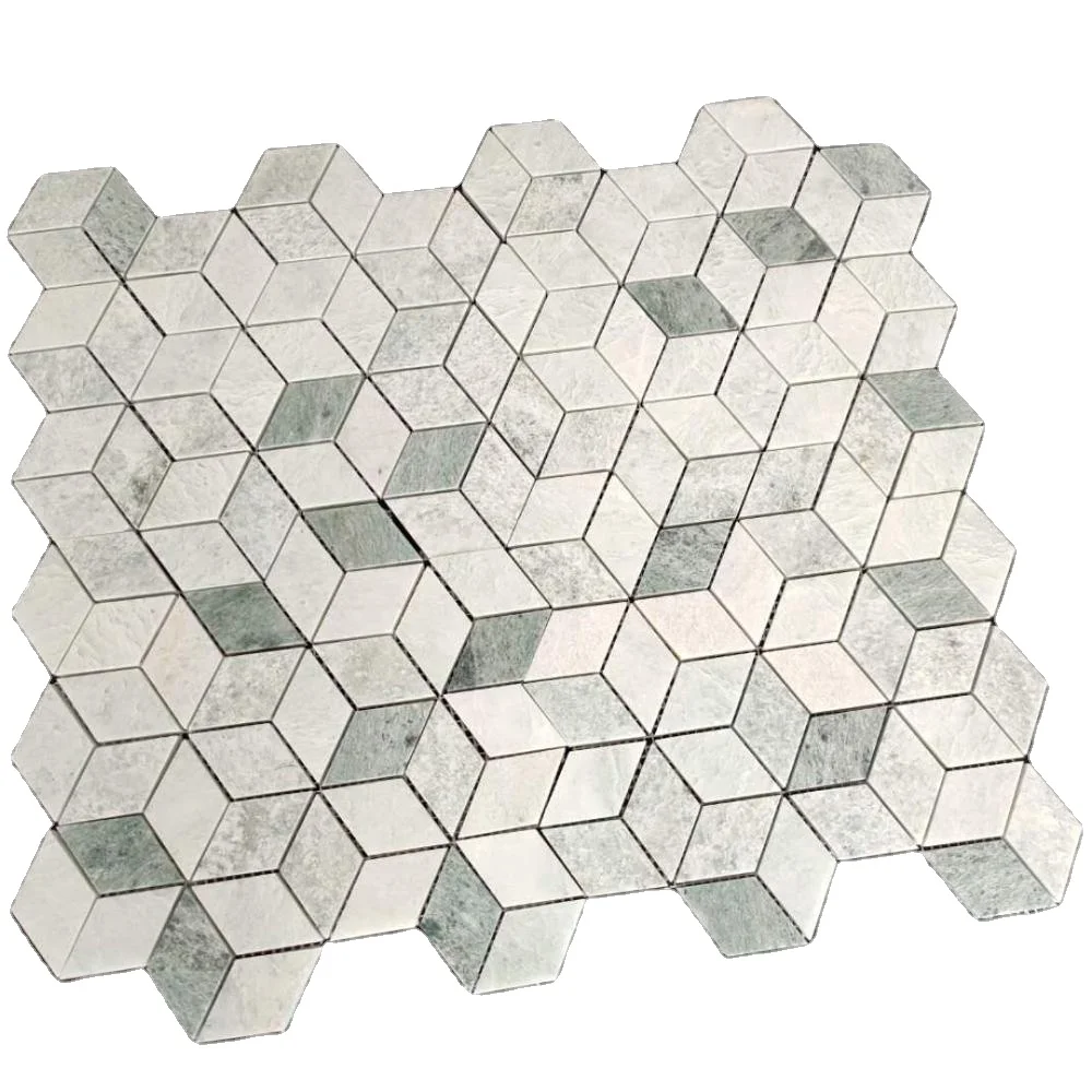 Домашний декор, итальянская серая Белая Мраморная Смешанная 3D мозаичная плитка