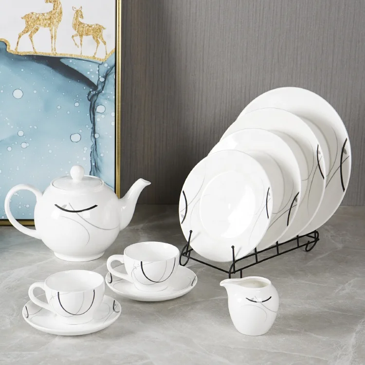 Customized Ceramic Kettle And Teapot Simple and Elegant 1200 ml White Ceramic Teapot Coffee Pot