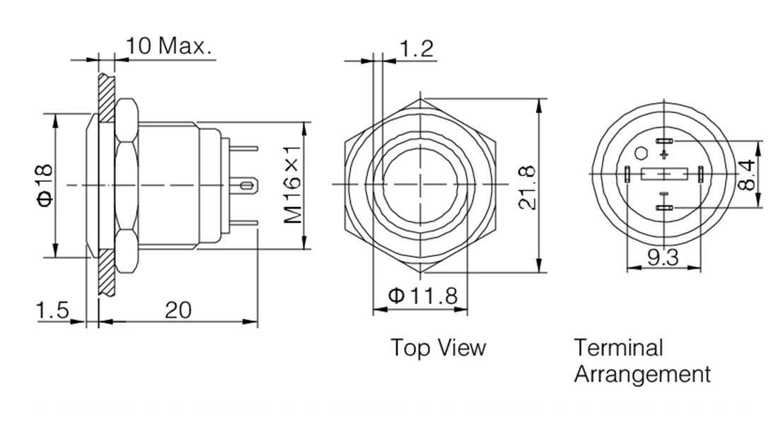 16 мм RGB трехцветный светодиодный кнопочный переключатель высокого качества с 1988 ONPOW CE,ROHS