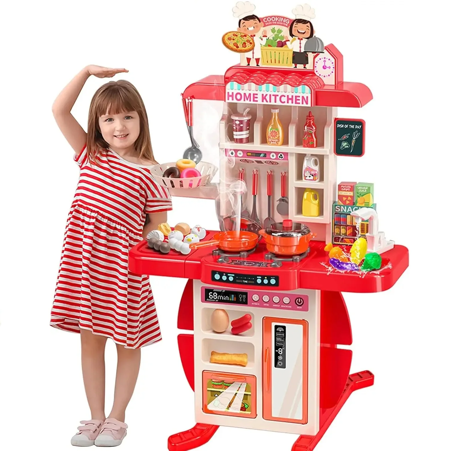 KSF New Design 95CM Luminous Real Water Outlet Simulation Kitchen Toys Plastic for Kids Baby Cooking Children Toys Gifts
