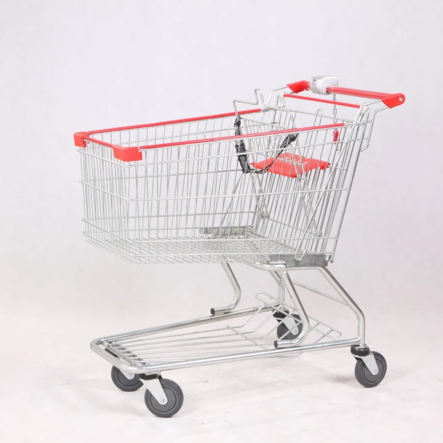 KAIJIA 240 Liter Heavy Duty Shopping Trolley For Supermarket Grocery Shopping Cart European Style Supermarket Trolley