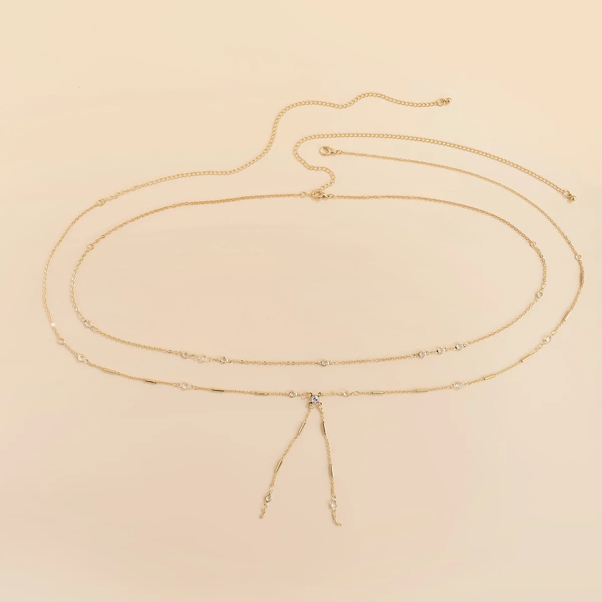 Fashion Jewelry Double Layered Thin Belly Chain Adjustable Layered Waist Chain