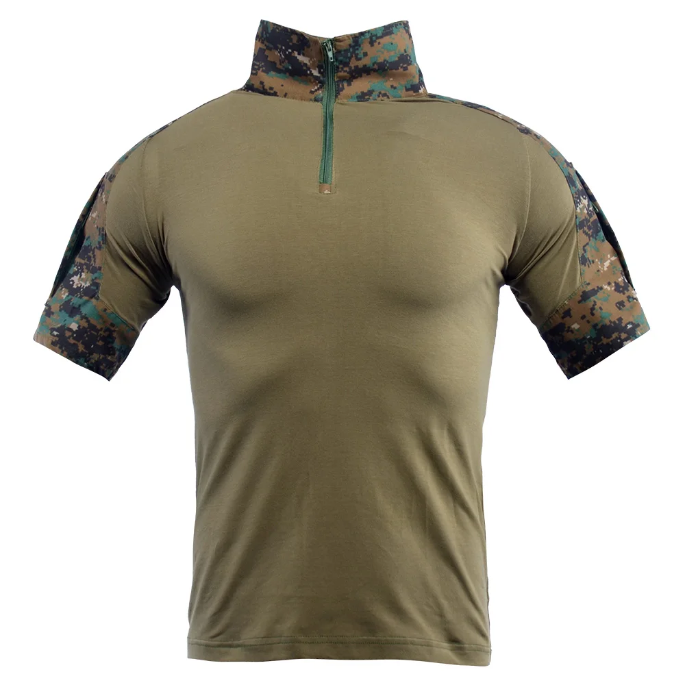 All Season Polyester S-2X Outdoor T Shitrt Fabrics Digital Woodland Camo Military Uniform