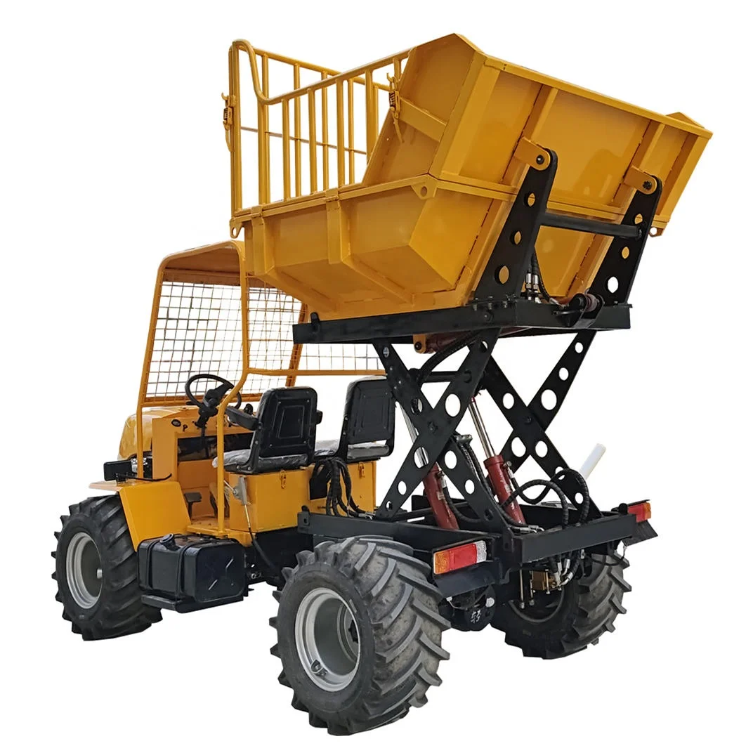 14.7KW/20HP Sawit Palm Dumper Truck small wheel type Tricycle oil palm fruit lift loader transport palm garden dumpers