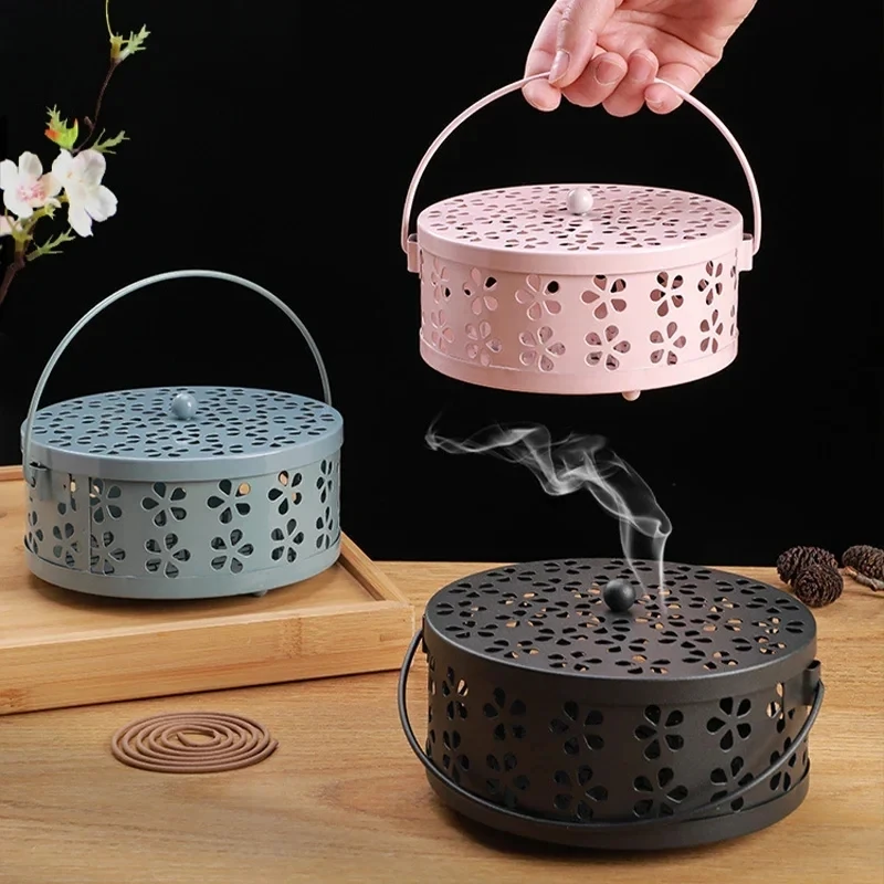 Factory Price Portable Mosquito Coil Tray Holder Home Insect Repellent Anti-fire Sandalwood Incense Burner Box Supplies