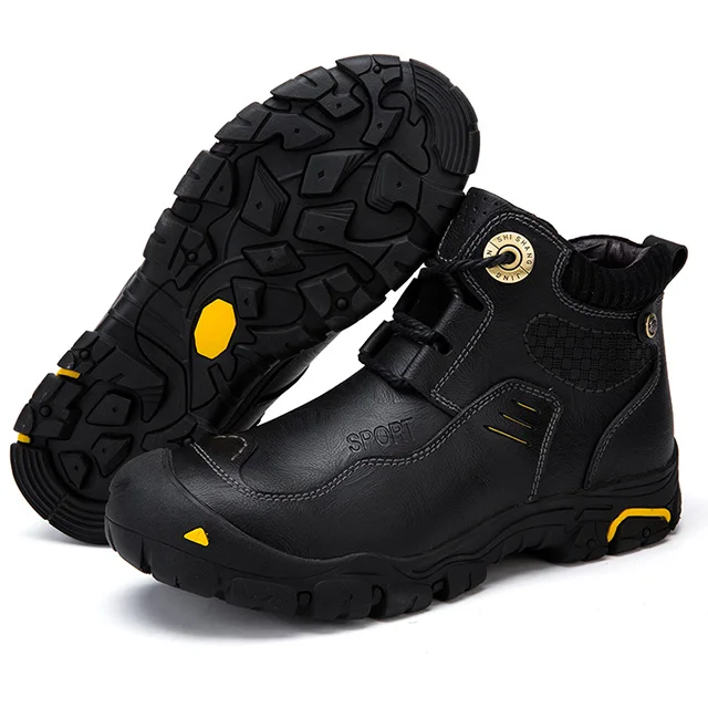 men leather boots hiking shoes trekking outdoor waterproof hiking boots hunting fishing sport camping climbing mountain shoes