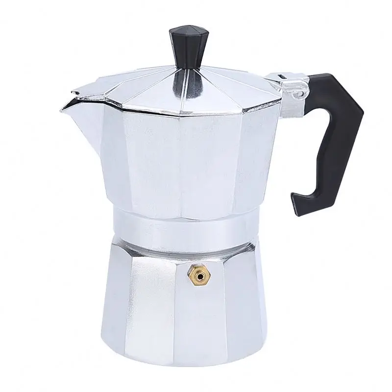 Household Italian Coffee Maker, Aluminum Pressure Valve Stovetop Induction Espresso Moka Pots 3 Cup