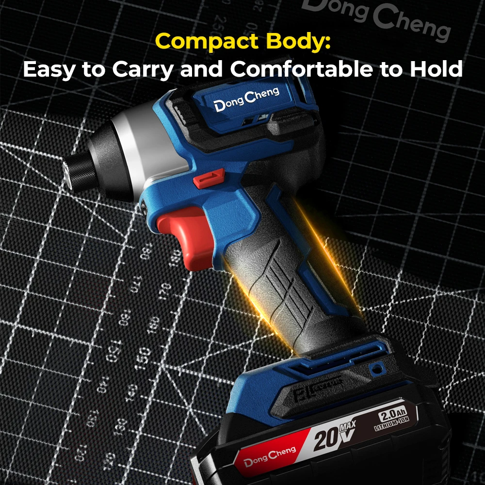 DongCheng Electric Tools 20V 165N.m Torque Brushless Motor 3-speed Cordless Impact Screw Driver