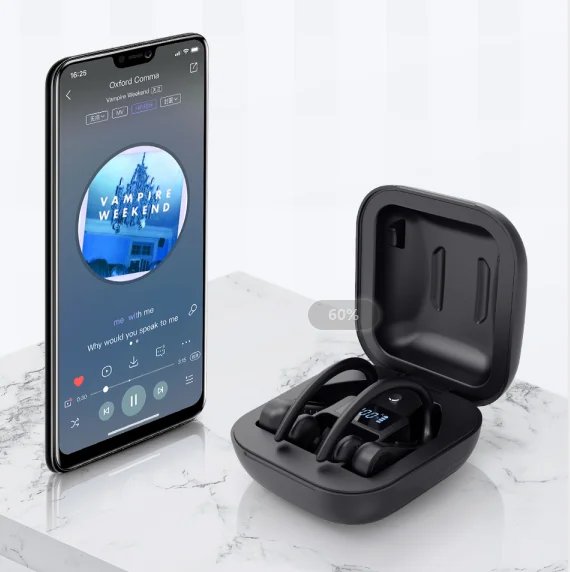 New private Ear Hook  B1 LED digital  Display  wireless earphone 3D stereo sports headset