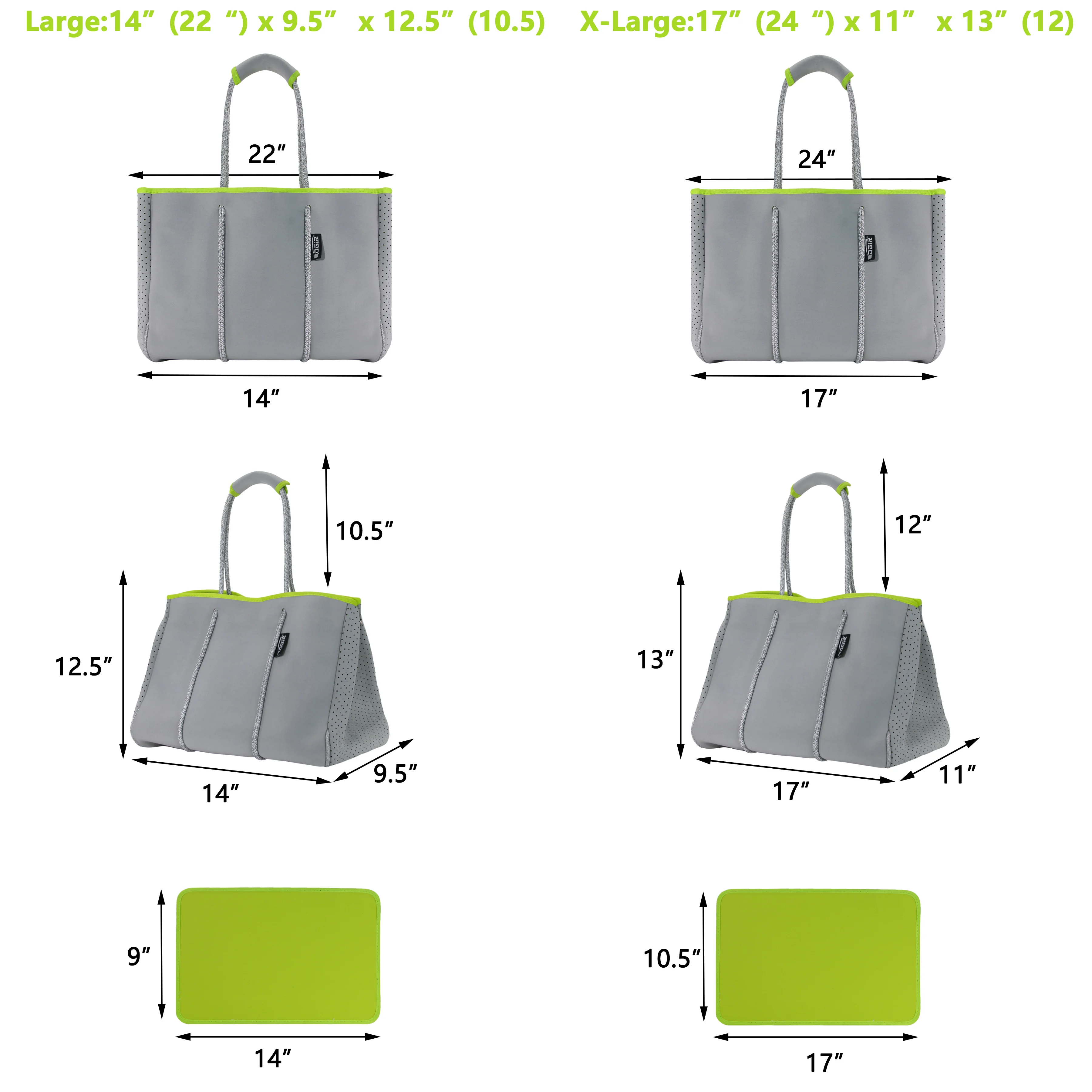 Wholesale Perforated Sports Gym Travel Beach Tote Handbag Customized Neoprene Shopping Tote Bag For Women