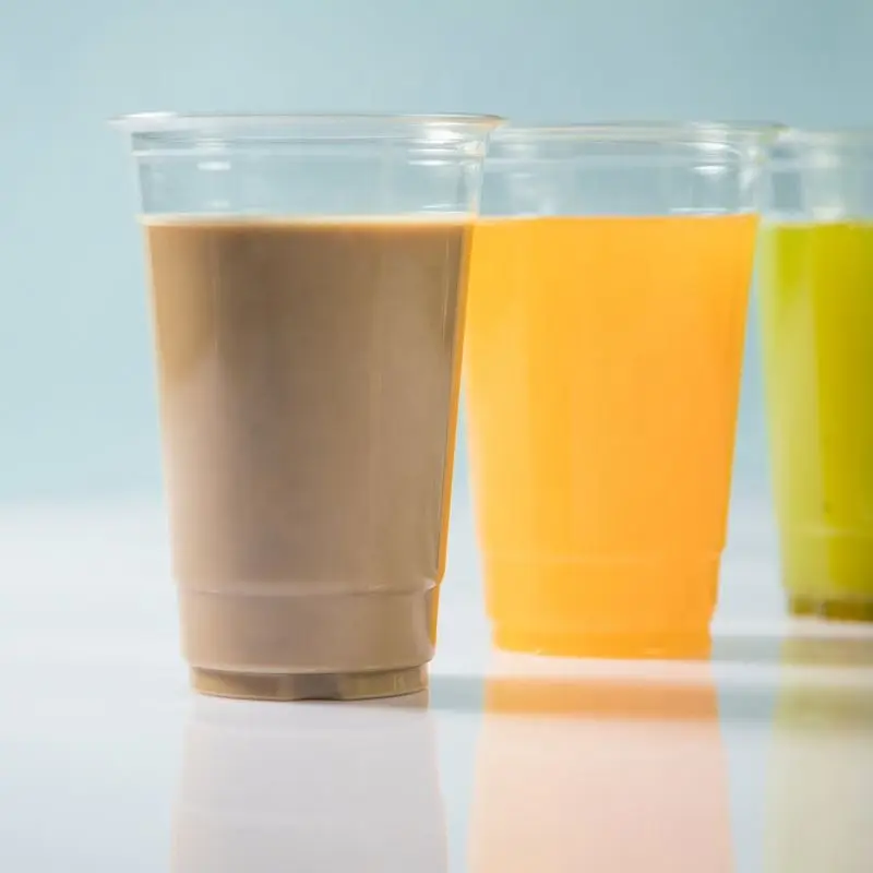 Одноразовые прозрачные пластиковые чашки с крышкой для молочного коктейля, 16 унций, 500 мл