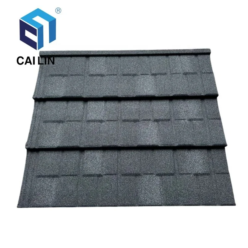 50 Years Warranty High quality Light Weight Roofing Sheet  Black Color Milano Stone Coated Roofing