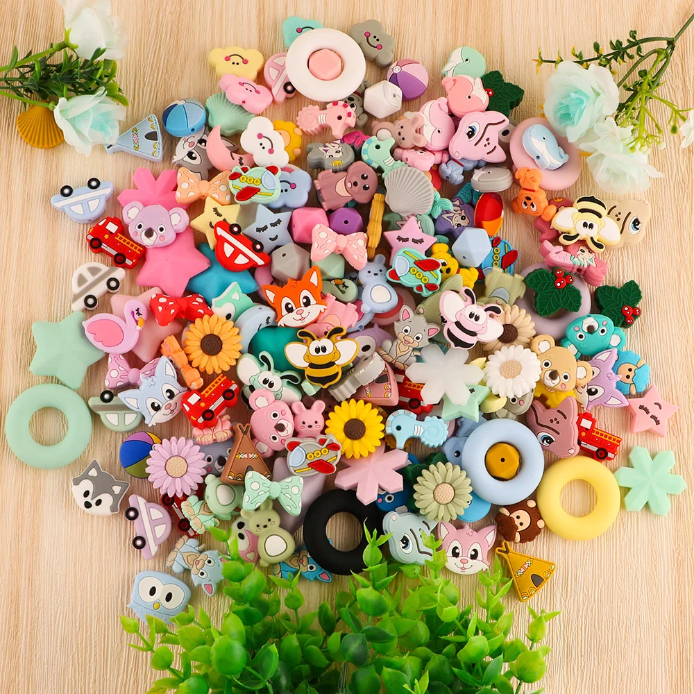 Kovict Custom Silicone Beads Various Jewelry Making Beads Making Bracelets DIY Pacifier Chain Accessories Jewelry Silicone Beads