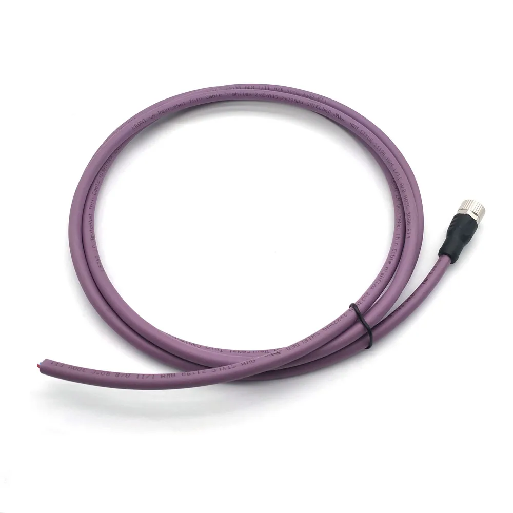 SVLEC IP67 Shielded Devicenet Canopen 5 Pole Coding A M12 Fieldbus Connector with Open Ended Wires