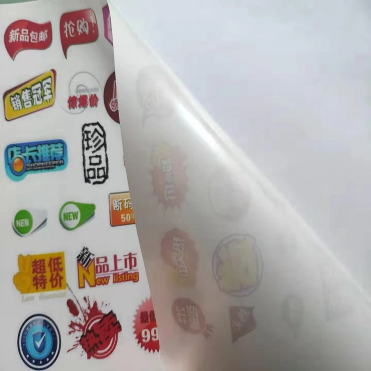 wholesale price transparent  label paper sticker paper a4 Transparent PET self adhesive Dye and Pigment
