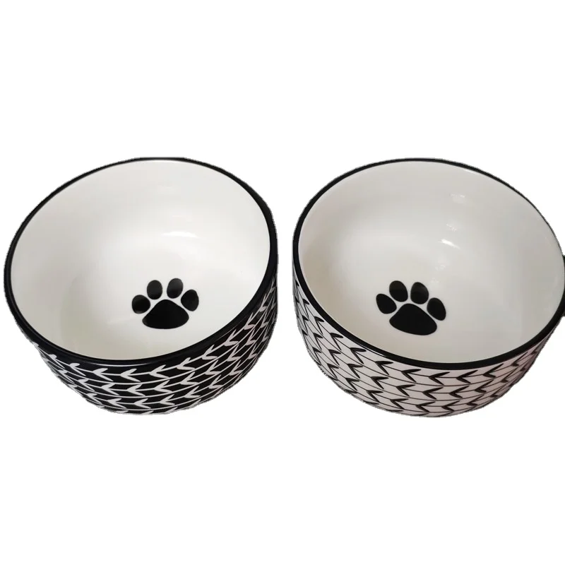 Custom Printed Rounded Cat Bowl Personalised Dog Food Bowl Sustainable Ceramic Pet Bowl