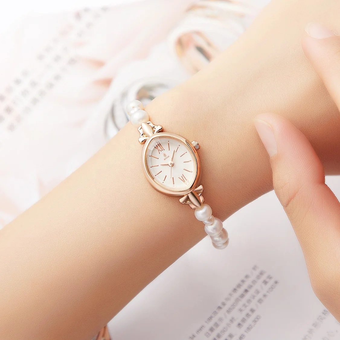 quality character japan movement stainless steel freshwater pearl bracelet waterproof vintage custom quartz watches