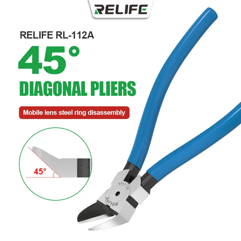 RELIFE RL-112A 45 Precision Diagonal Pliers Cutting Pliers for Wire Cable Cutter High Hardness Electronic Repair Hand Tools
